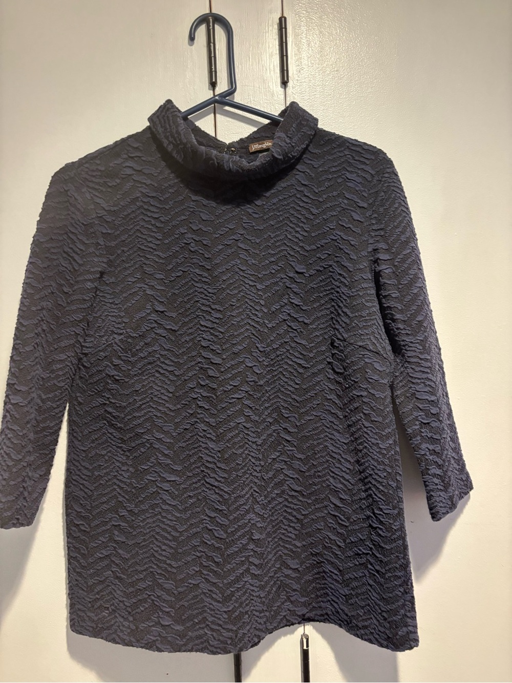 J. McLaughlin Navy Textured Turtleneck Sweater